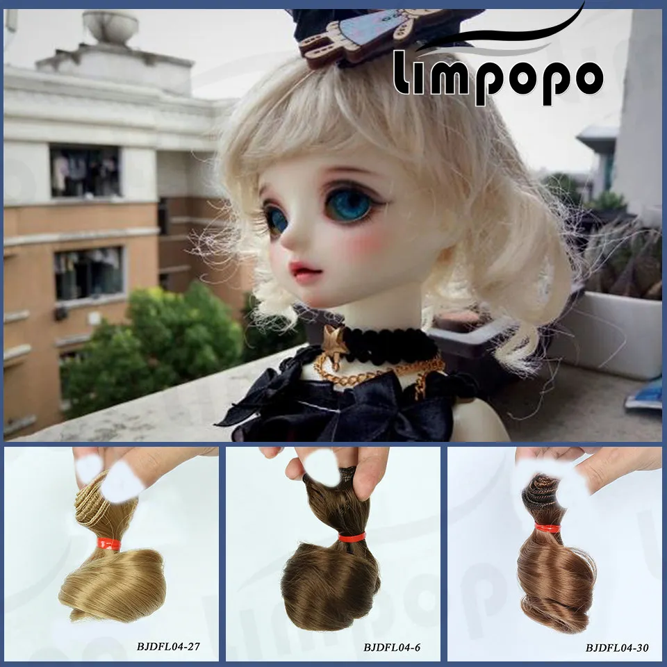 

Cateleya Bjd doll SD doll high temperature curly hair DIY wigs in a variety of colors 15 * 100 cm hair