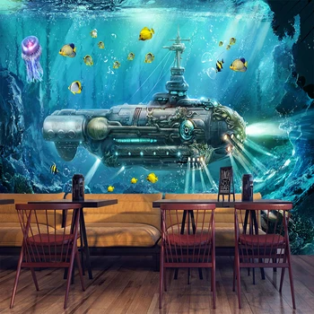 

Custom Large Murals 3D Stereo Submarine Underwater World Photo Wall Papers Wall Cloth For Kid's Room Bedroom Decor Wall Covering