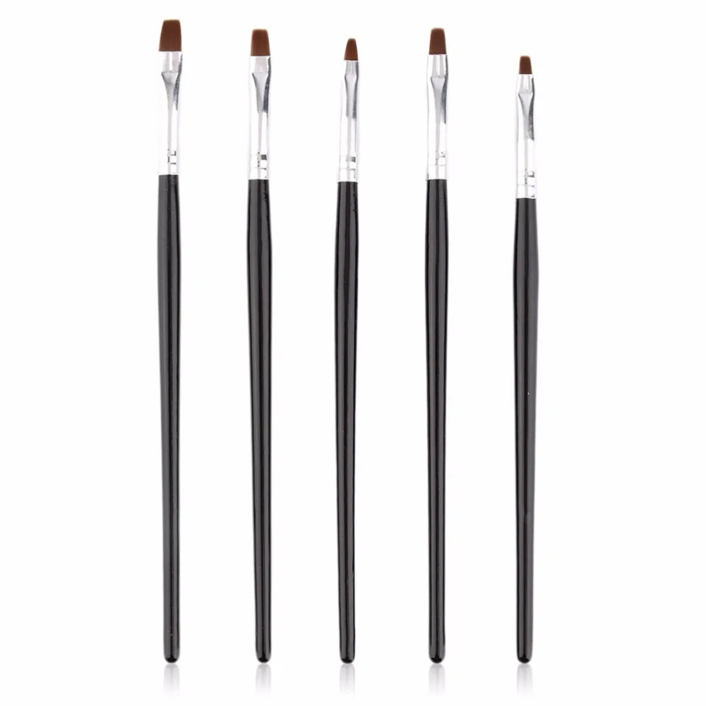 5 Sizes/set Professional Acrylic Nail Art Brush Set Perfect Use For UV