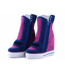 Женские туфли из натуральной кожи обувь на танкетке женские туфли на высоком каблуке смешанных цветов zapatillas deportivas zapatos mujer повседневные женские сапоги