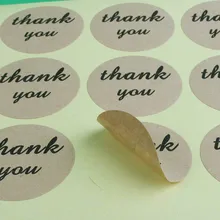 Круглый/круг Форма 38 мм 1.5 дюймов диаметр крафт-бумага спасибо уплотнительные наклейки подарочная упаковка уплотнительные наклейки 600 шт./заказ