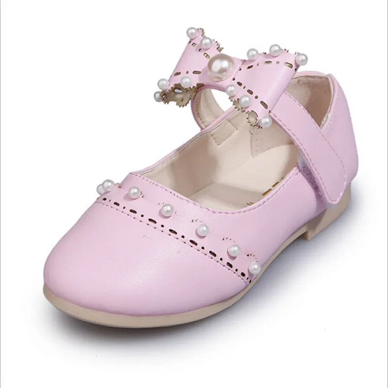 2016 Brand New Design Girls Spring Autumn PU Bow Anti skid Shoes Girls
