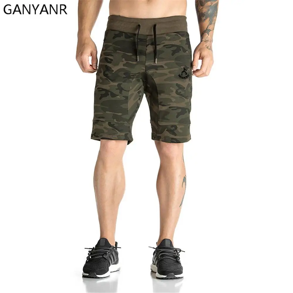 GANYANR, спортивные мужские шорты для бега, баскетбола, Спортивные Леггинсы, для фитнеса, боксера, футбола, марафона, тенниса, кроссфита, волейбола, геев - Цвет: Army Green