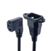 IEC320 C14 to C13 Extension cord,C14 with screw holes and C13 Right Angled Short,60cm lenght,H05VV-F 3G 0.75MM ► Photo 3/5