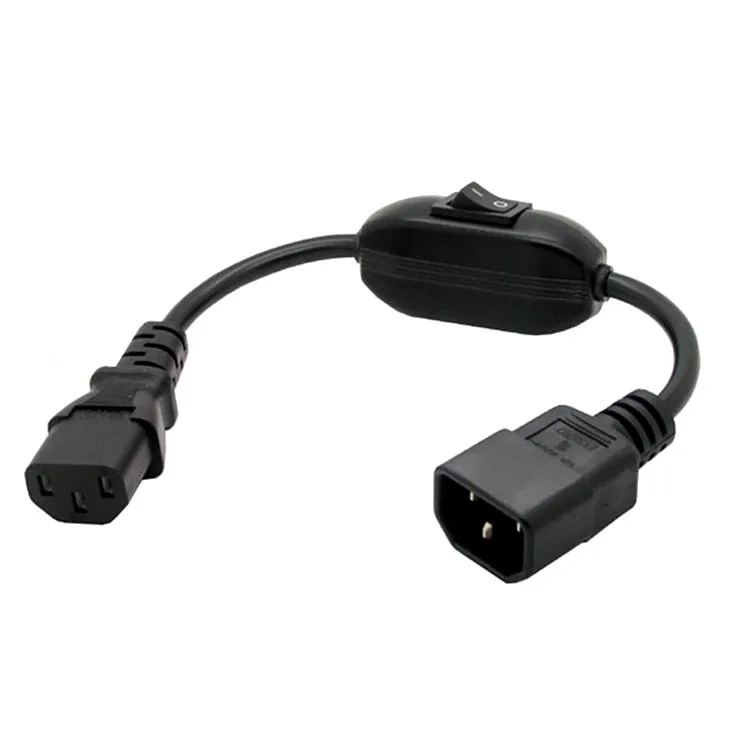 

C14-C13 Extension Power Cord,IEC 320 C13 Female to C14 Male with10A On/Off Switch Power Adapter Cable Fr PDU UPS,1pcs