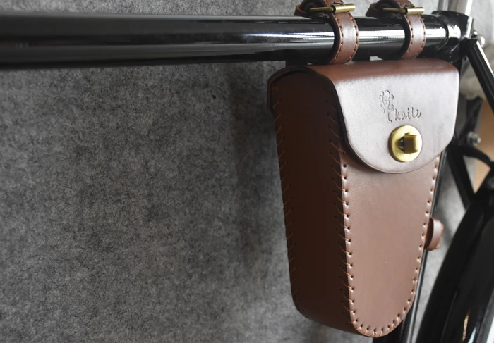 Flash Deal G05 Cycling tool bags Retro bicycle with beam triangle bag kit beam bag bag leather nostalgic classic style 5