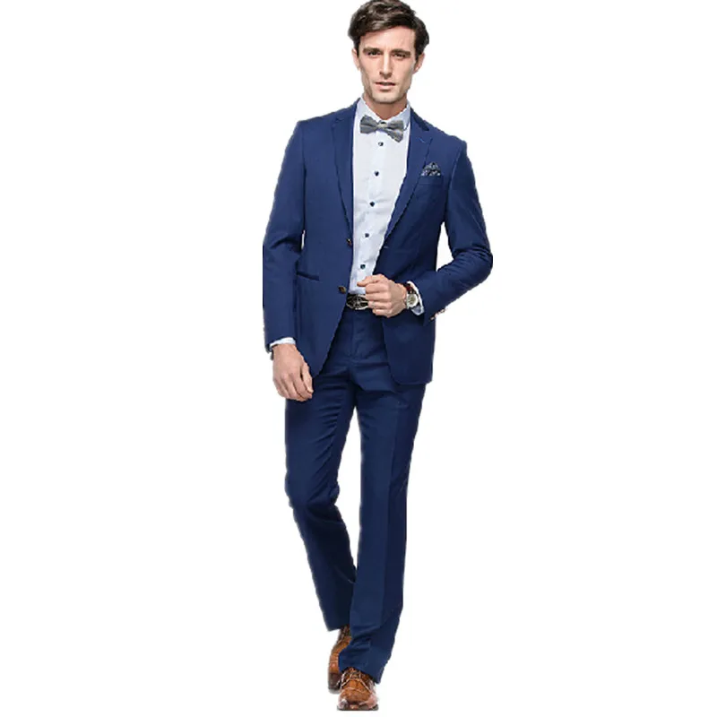 Fashionable mens formal suits handsome man wedding suit lapel two-piece suit pure color the groomsman/groom suits