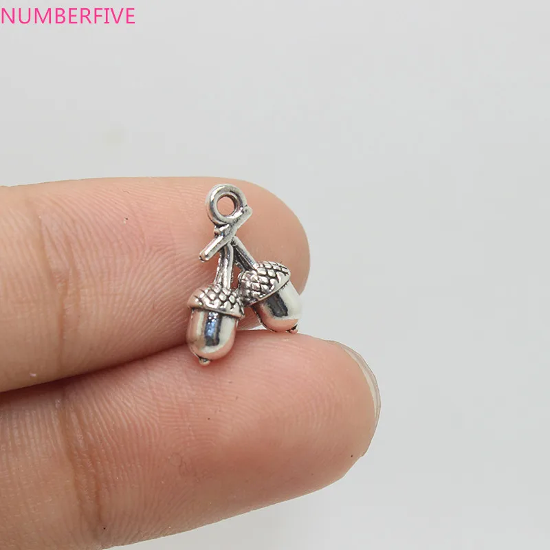 

40pcs--12x12mm Antique Silver bronze Charms Pine Nut Charms,for Jewelry Findings