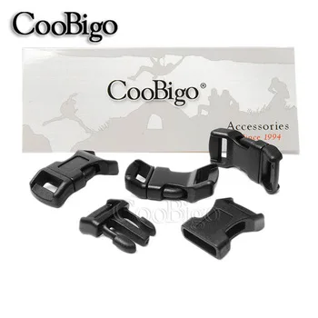 50pcs 1/2"Black Side Release Curved Buckle Paracord Bracelet DIY Dog Cat Collar Backpack Straps Belts Webbing 12mm#FLC097-12B