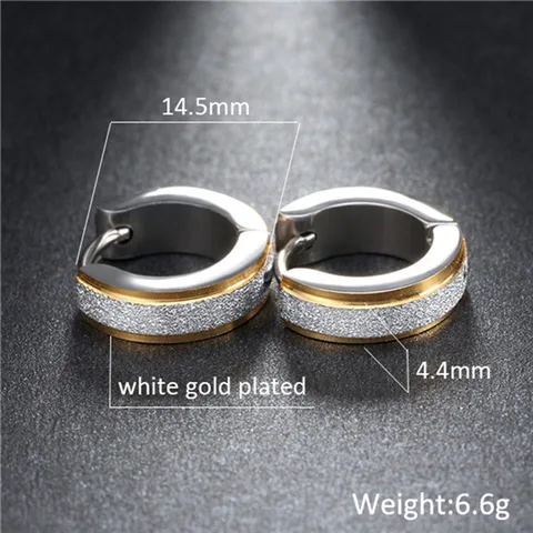 Rose Gold Color Scrub Stainless Steel Wedding Hoop Earrings for Woman Gifts