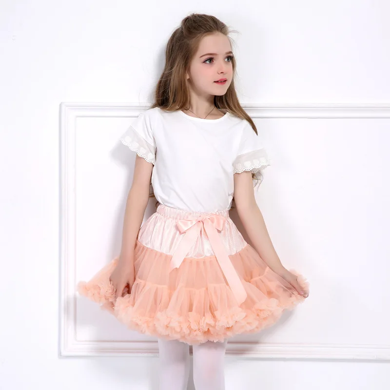Cielarko/Пышная юбка для девочек юбки-пачки для маленьких девочек Детская нарядная Одежда для танцев Однотонная юбка-американка с цветочным узором для девочек Детская Тюлевая юбка-американка