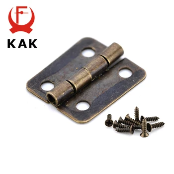 10PCS KAK Mini Bronze Gold Hinge Square Antique Door Hinges For Wooden Cabinet Drawer Jewellery Box Furniture Hardware bqlzr metal decorative bronze mini spring hinges replacement for jewelry box pack of 20