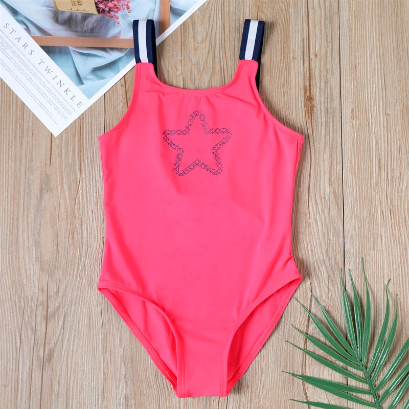 

2019 Girls bikini Swimsuit Summer One Piece Girls' Star Swimming Suit 3~14Year Girls Swimwear Children Beachwear-SW103