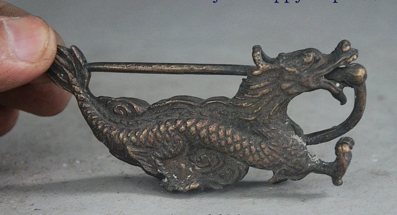 

Virtu Rare Old China FengShui Bronze Zodiac Year Dragon Statue Collect Lock Key