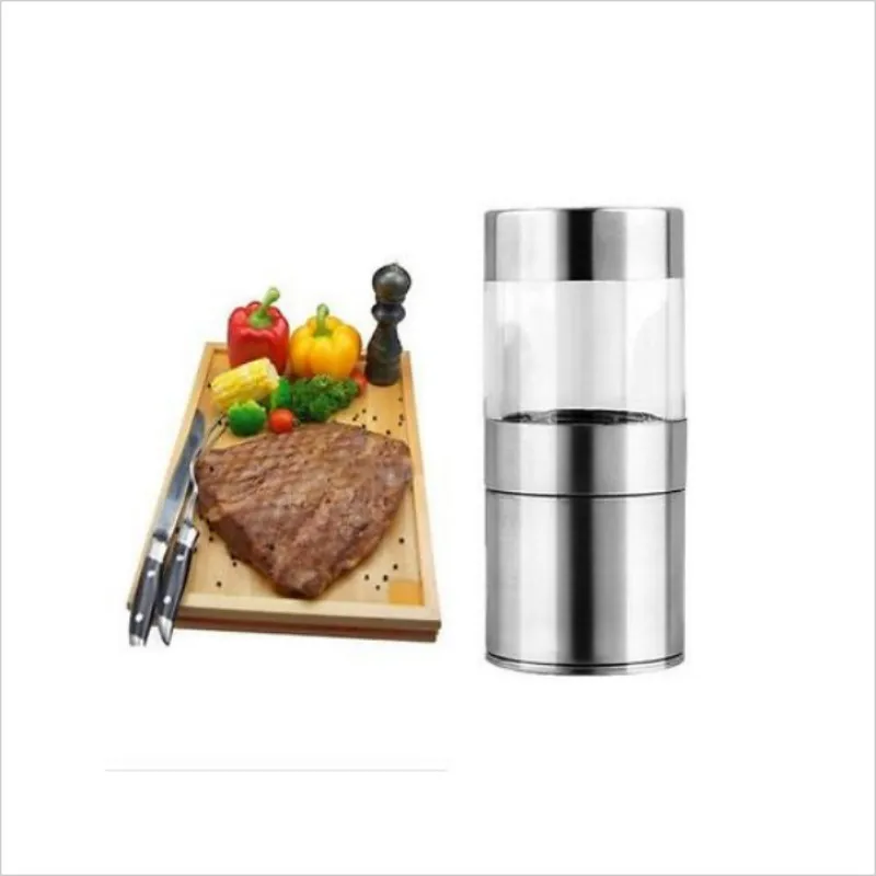 New Stainless Steel Pepper or Salt Grinder Hand Crank Twist Top Spice