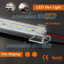 5 шт. 50 см 0.5 м Светодиодные панели 8520 72leds/m светодиодный свет 12 В+ U Groove+ PC молочно/прозрачная крышка