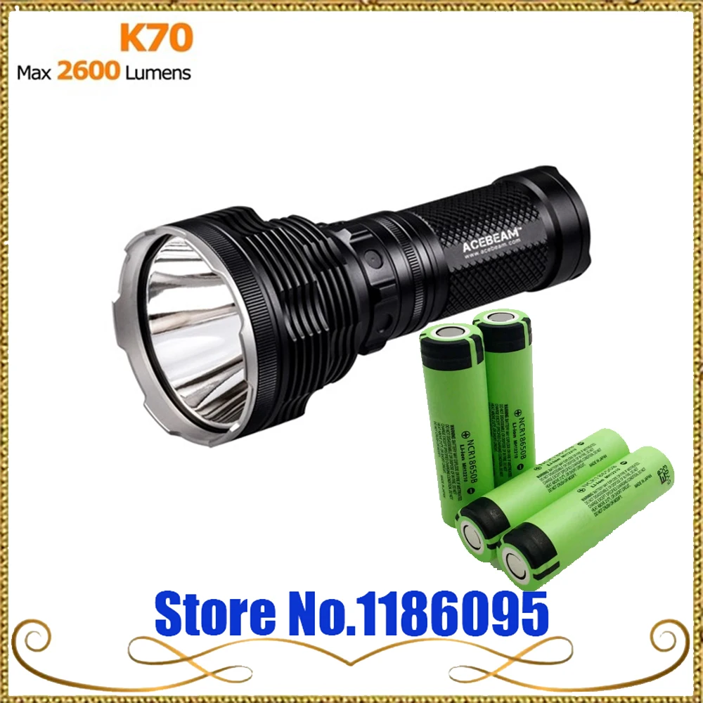 2017 new ACEBEAM K70 super bright CREE XHP35 HI 2600 lumens LED flashlight 1300M long range