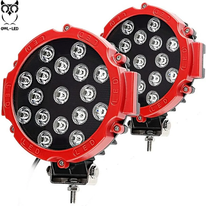 

2pcs 51W 7Inch Round Led Light 6000K 3570LM IP67 Spot Driving Work Light for Jeep SUV Boat 4x4 Off Road Led Lamp