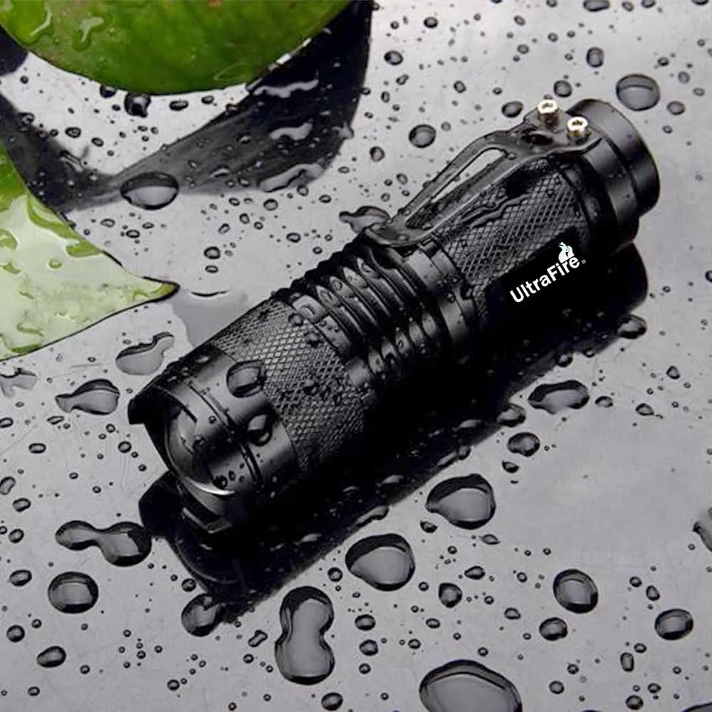 18650 Battery Tactical Flashlight 5 Files Classic Black Durable Aluminum Flashlight T6 Luminous Bulb Zoom Camping Hunting