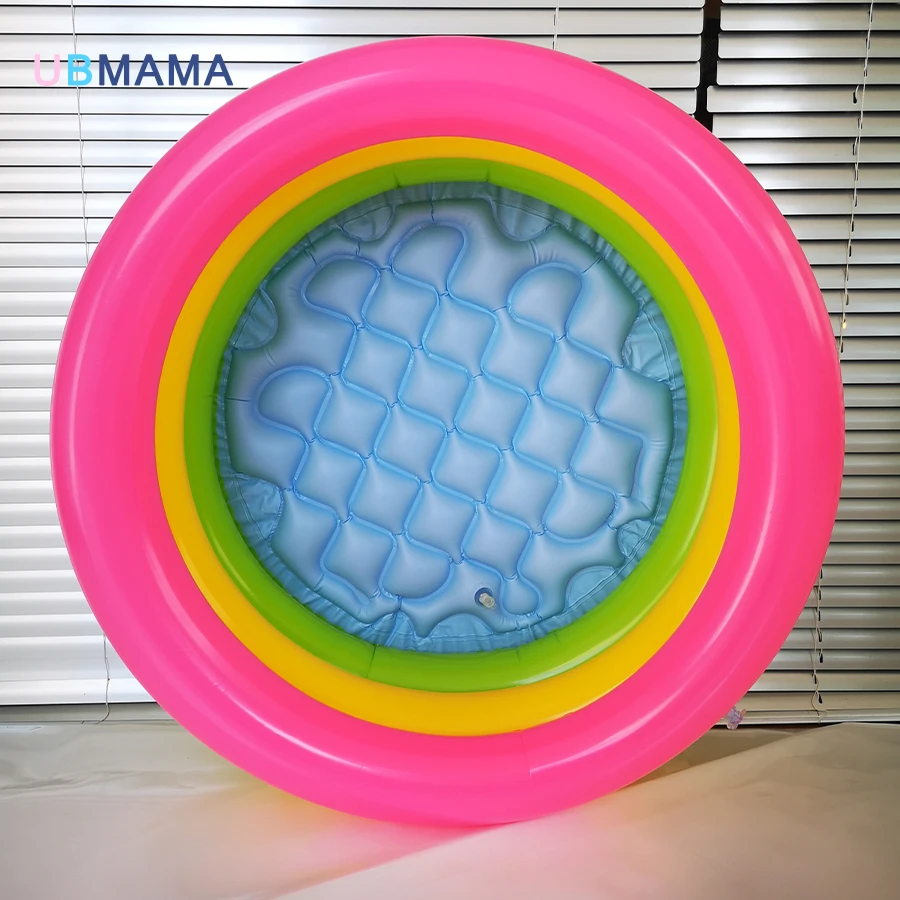 Радужный цвет надувной низ детский бассейн для купания 3 Круглый бассейн пластиковый шар бассейн Надувная Детская ванна 61*22 см