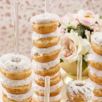 

Donut Party Table Wedding Decoration Accessories Clear Plastic Holder Donut Stand Baby Shower Kids Birthday Party favors Decor