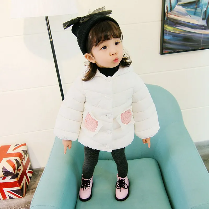 Baby girl Coat In Winter Leisure style Hat the tail flower  Sunflower knit pocket cotton-padded jacket for Kids Children (17)