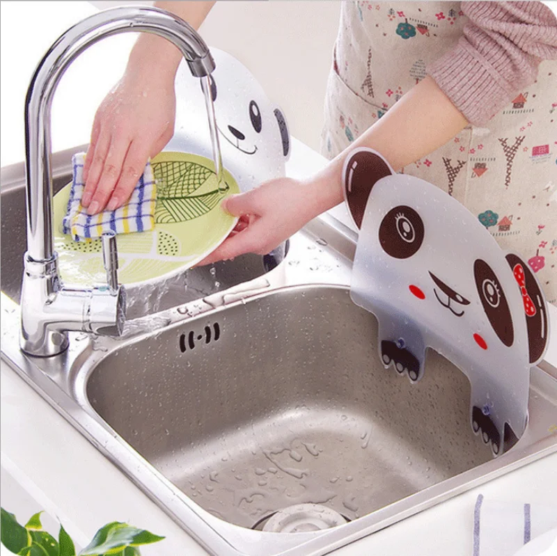 

1PC Cute Panda Sucker Cup Water Splash Water Impermeable Baffle Screen Basin Wash Basin Stand Kitchen Accessories Gadgets Tool