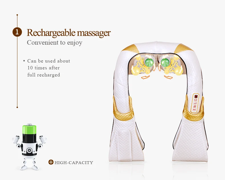 Electric Shiatsu Back Neck Shoulder Leg Body Spa Jade Massage Infrared Heating Kneading Massager Pillow Pain Relief Massageador 03