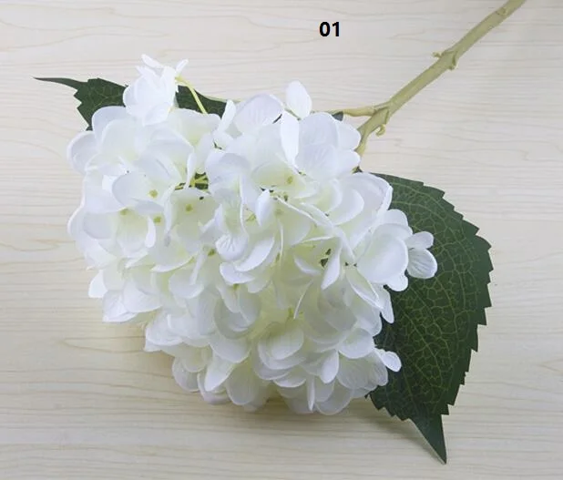 

Artificial Hydrangea Flower Head 47cm Fake Silk Single Hydrangeas for Wedding Centerpieces Home Party Decorative Flowers sf02