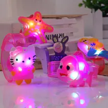 Светодиодный светильник в виде браслета, игрушки Gangle, мультяшный смайлик, светящийся резиновый браслет на запястье, милый подарок на день рождения, Рождество, Прямая поставка