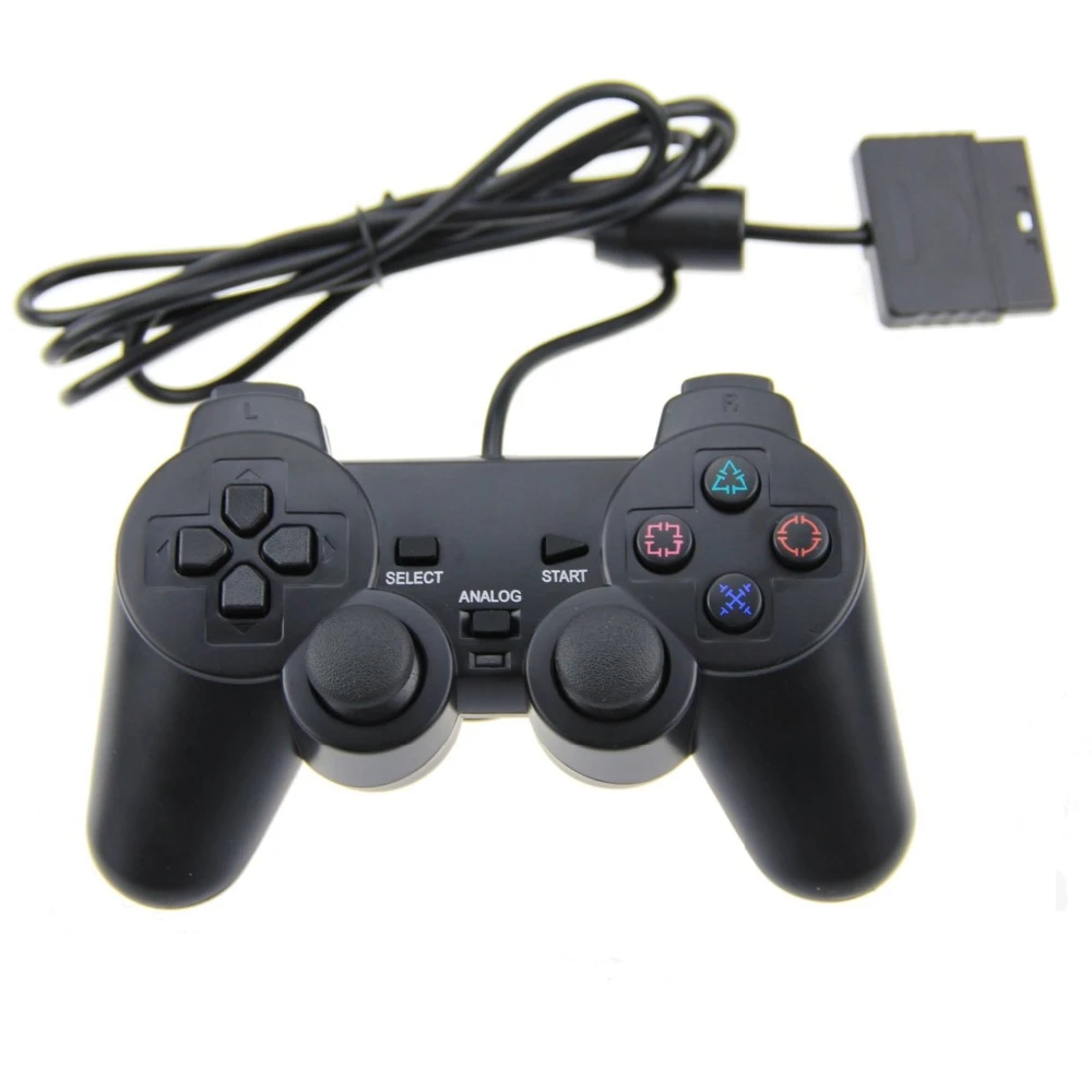 Brand new Wired Gamepad For PS2 with Vibration Joystick Gamepad Joypad For PS2  For Playstation 2 Black