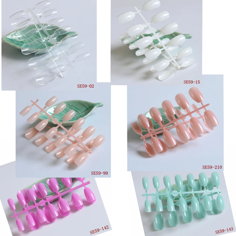 

24 Pcs/set Fake Nail Coffin Nails Art Tips Flat Shape Full Cover Manicure Nail Tips
