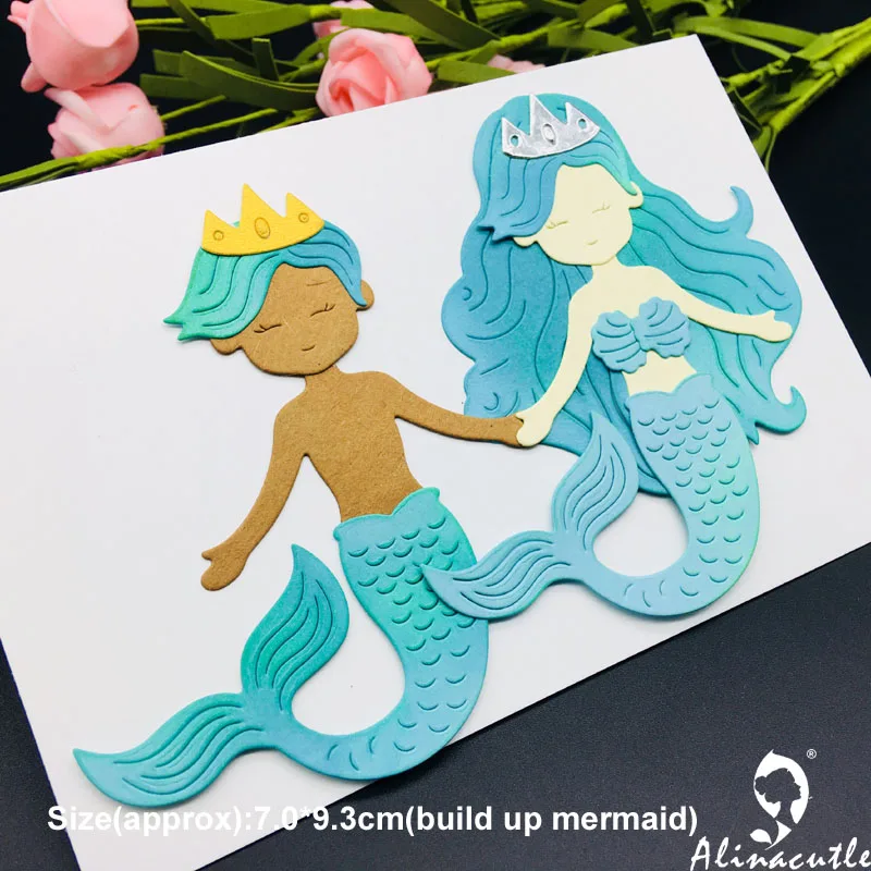 

Die cut metal cutting die hello mermaid sea Alinacraft Scrapbooking album papercraft handmade card stencil art cutter punch die