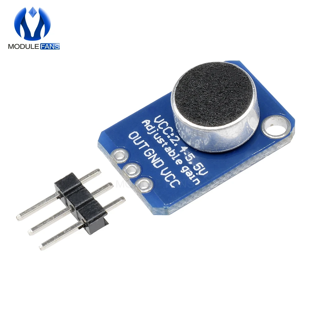 3 Stück Elektret Mikrofon Verstärker Amplifier MAX4466 Einstellbar Verstärkung Breakout Modul für Arduino 