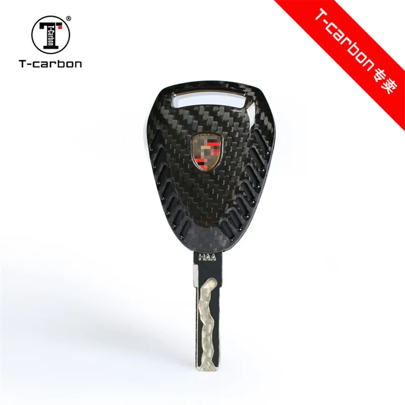 

100% Carbon Fiber Glossy Car Key Fob Shell Case For Porsche Boxter 911 Cayman 3 Button Car Key For Porsche 911
