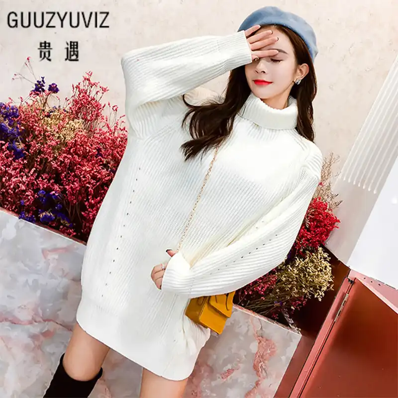 thick turtleneck sweater dress