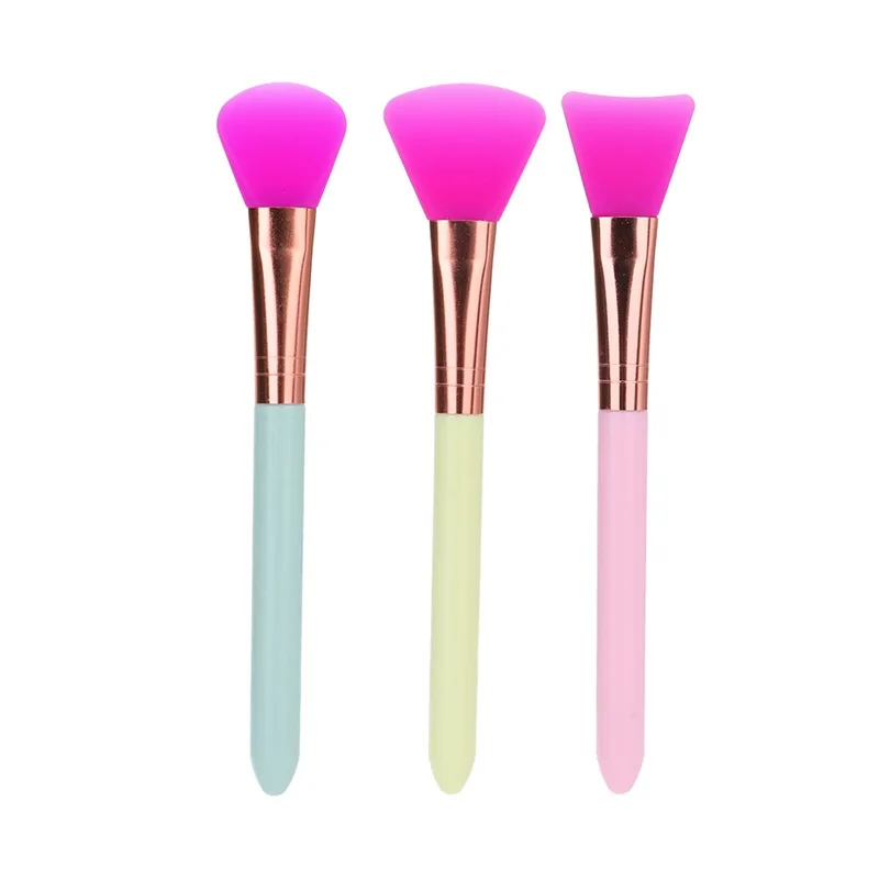 

Cosmetic Tool Silicone Soft Facial Mask Mud Brush Mask Applicator Hairless Brush With Plastic Handle