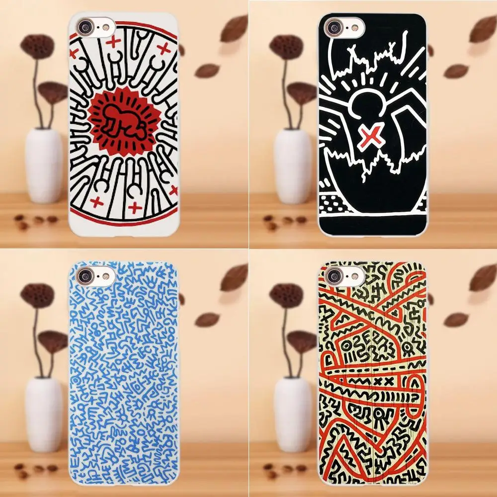 Кит Харинг иконы человека мягкие печати Капа для Apple iPhone X 4 4S 5 5C SE 6 S 7 8 Plus LG G4 G5 G6 K4 K7