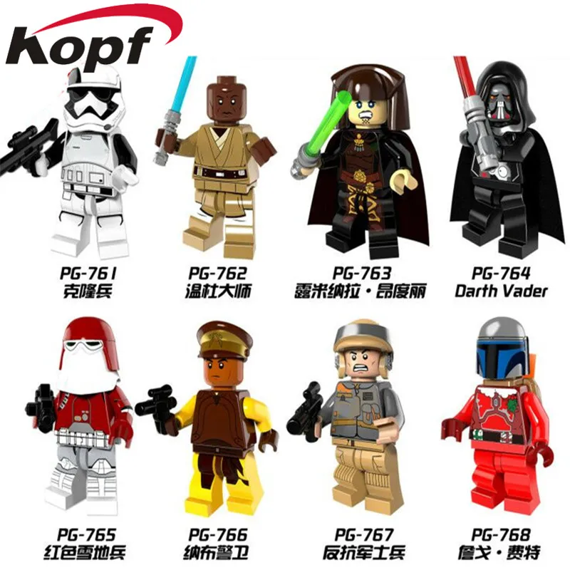 

Single Sale Mace Windu Luminara Executioner Clone Trooper Darth Malgus Vader Jango Fett Building Blocks Children Toys PG8095