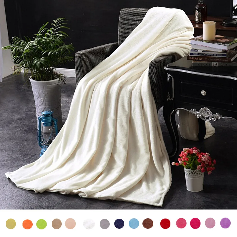 50x70 см переносное однотонное Надувное одеяло для дивана, фланелевое одеяло, зимняя теплая супер мягкая простыня для детей, домашний текстиль