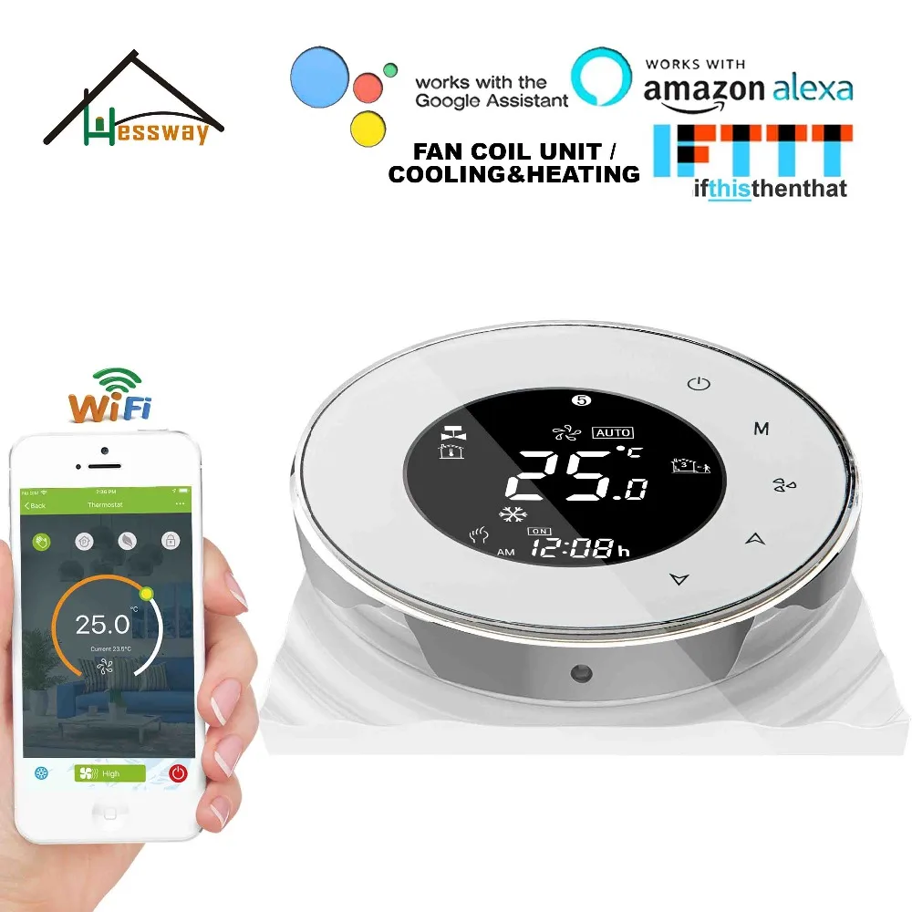 HESSWAY туя 24VAC 95~ 240VAC Air кондиционирование фанкойл блок термостат Wi Fi для 2 P 4 Охлаждение, отопление