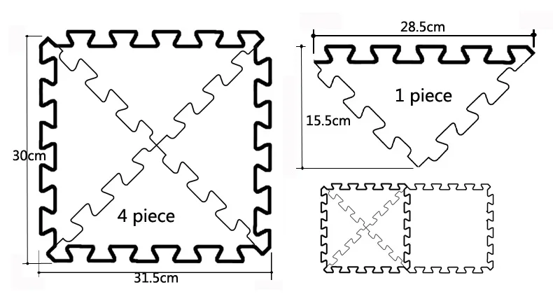 JCC 24-96 шт./лот! Детская пена Играть напольный коврик пазл, треугольник Блокировка упражнений тренажерный зал Ковер Защитная плитка для детей