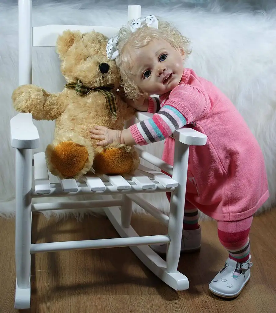 

NPK 24 inches reborn toddler kit Fridolin lifelike soft silicone vinyl real gentle touch unpainted blank doll kit