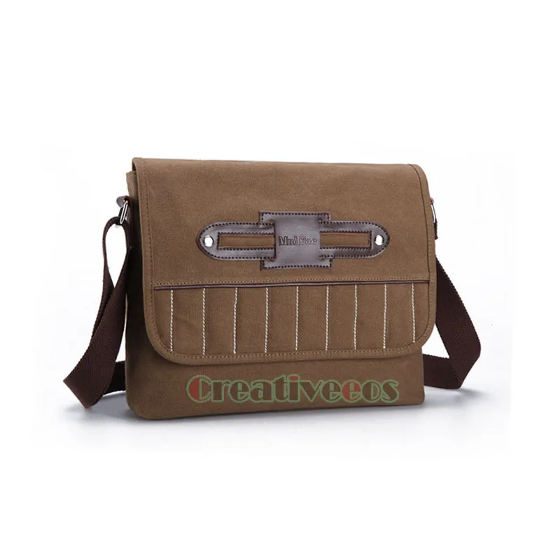 

New Men's Casual Canvas Leather Travel Briefcase Laptop Messenger Shoulder Cross body Business Bag