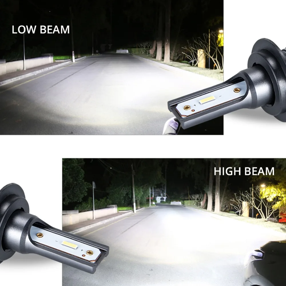 Фару мото H7 H4 LED мини автомобиль rcy лампы H1 H8 H9 H11 9600LM фары наборы 9005 HB3 9006 HB4 Авто 12В