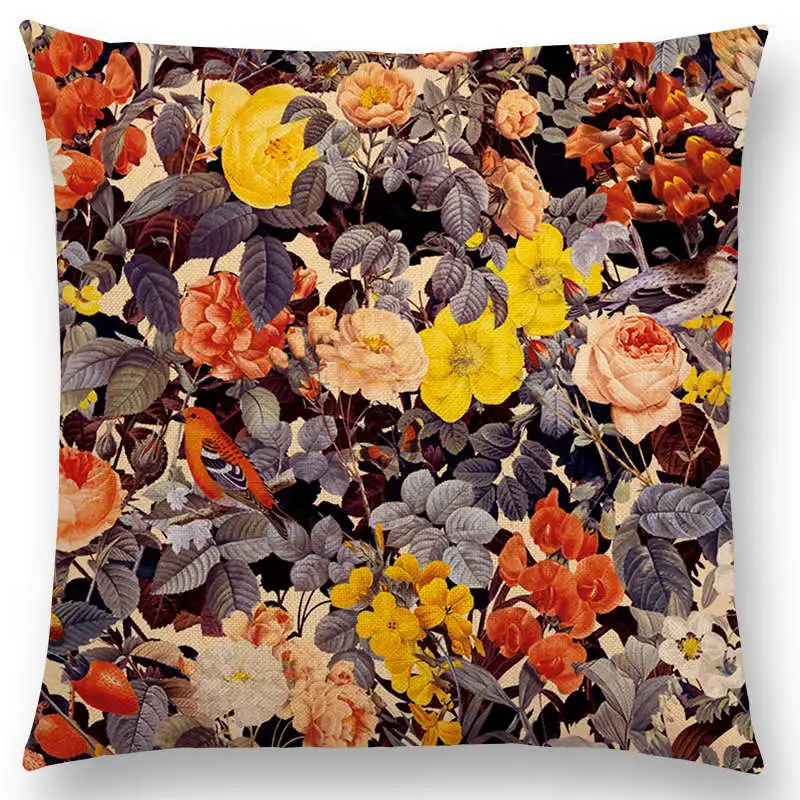 Горячая Распродажа разноцветные романтические мечты абстрактный Экзотический цветочный сад классический цветок бабочка джунгли наволочка диванная подушка