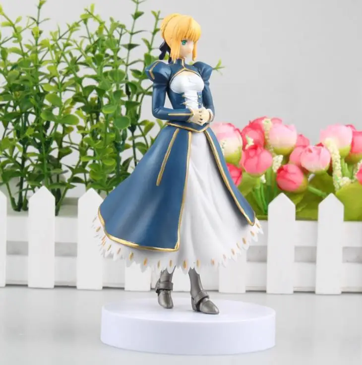 

Anime Fate/Stay Night Arturia Pendragon Saber Blue Action Figure PVC Model Collection Toys Gift Doll With Box 18cm