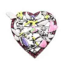2017 free shipping fashion women New Jewelry Artistic retro fashion peach heart texture brooch Wholesale brooches Collare