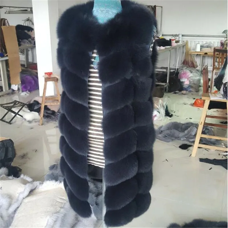 

2018 new autumn and winter fashion fox fur vest in the long female fox fur clothes