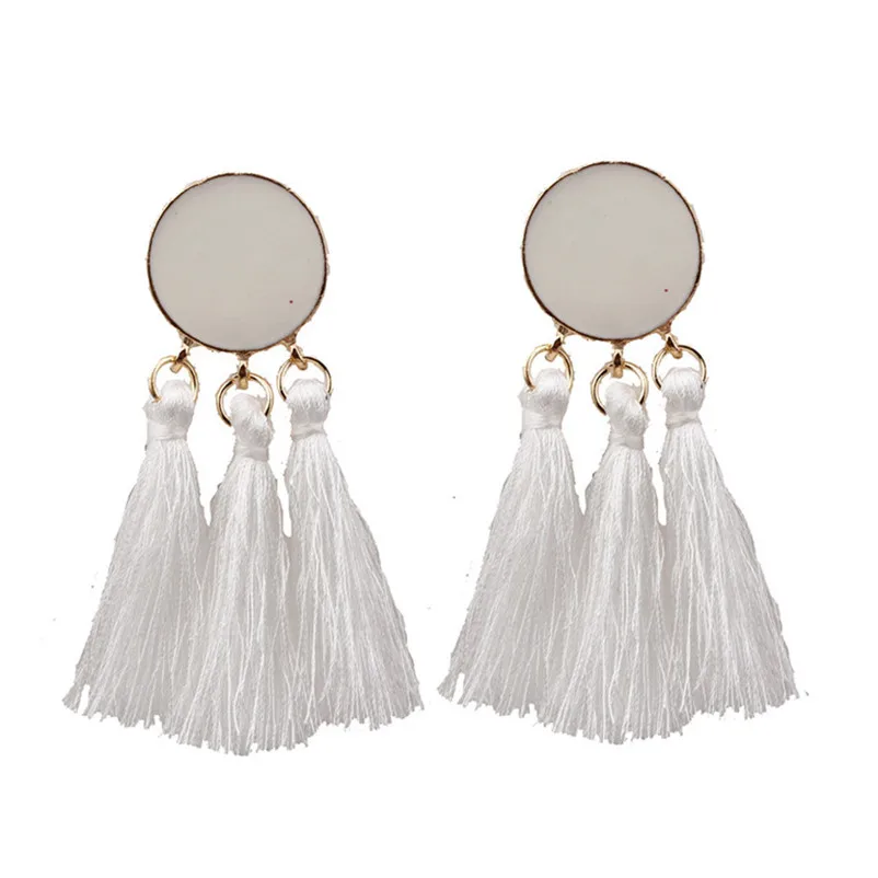 Tassel Earrings Dangle Round Ethnic Bohemian Long Earrings for Women Big Fringed Drop Earrings Vintage Jewelry Brincos J05#N (7)